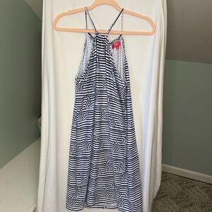 Kaeli Smith Navy and White Striped Swim Coverup